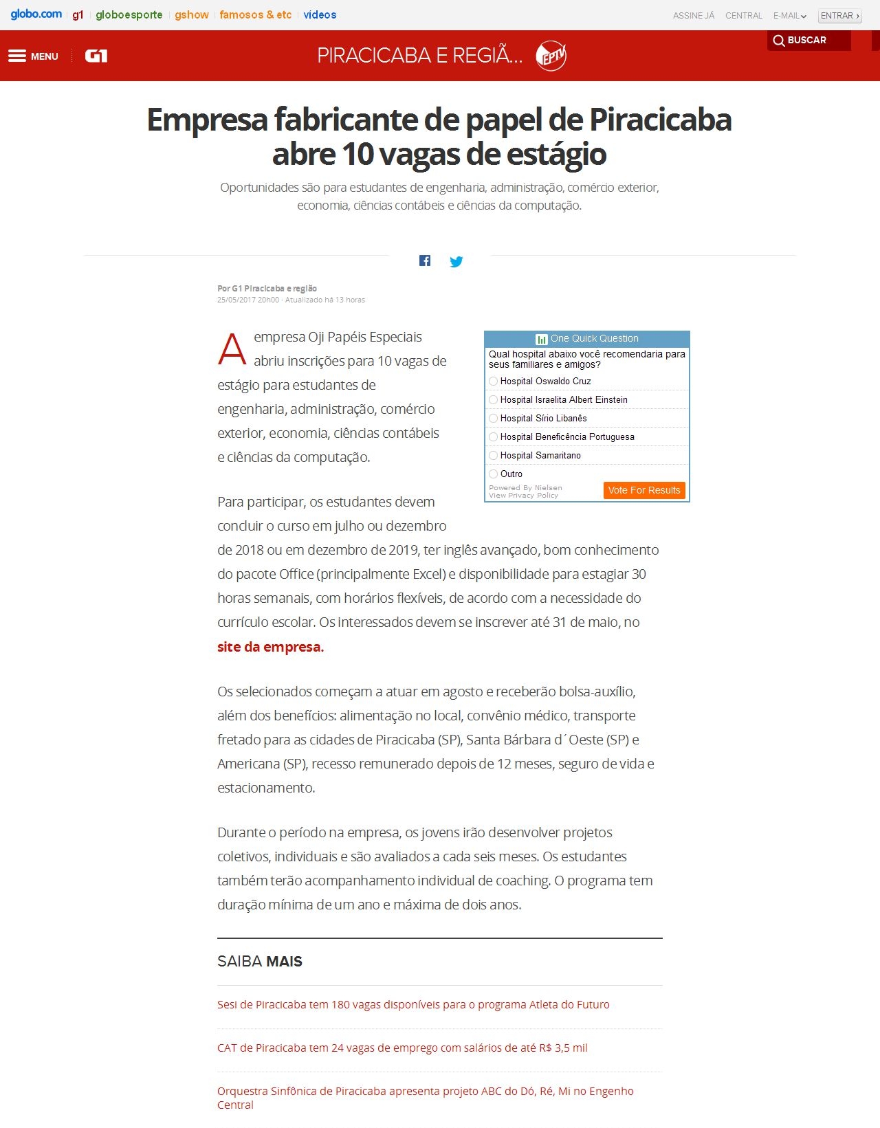 OJI E VOCÊ - OJI PAPÉIS ESPECIAIS abre 10 vagas de estágio